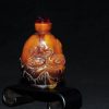 清 刻水鸟纹 琥珀蜜蜡 鼻烟壶 - Image 12