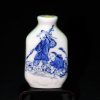 乾隆款 青花渔翁图鼻烟壶 - Image 8