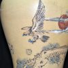 诸葛勋 友石款 紫砂作品 刻松鹰图 铁泥底边 花瓶 - Image 25