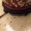 清 珊瑚红釉宝相花缠枝花卉盘口瓶台灯