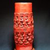 前哥伦比亚时期 玛雅风格 刻人物图腾纹 红陶筒瓶 Maya Polychrome Cacao Vase - Image 29