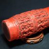 前哥伦比亚时期 玛雅风格 刻人物图腾纹 红陶筒瓶 Maya Polychrome Cacao Vase - Image 26