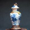 大明成化款 青花花卉纹铁锈边将军罐 （有残） - Image 52