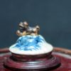 大明成化款 青花花卉纹铁锈边将军罐 （有残）