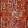 前哥伦比亚时期 玛雅风格 刻人物图腾纹 红陶筒瓶 Maya Polychrome Cacao Vase - Image 15