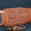 前哥伦比亚时期 玛雅风格 刻人物图腾纹 红陶筒瓶 Maya Polychrome Cacao Vase - Image 11