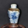 大明成化款 青花花卉纹铁锈边将军罐 （有残）