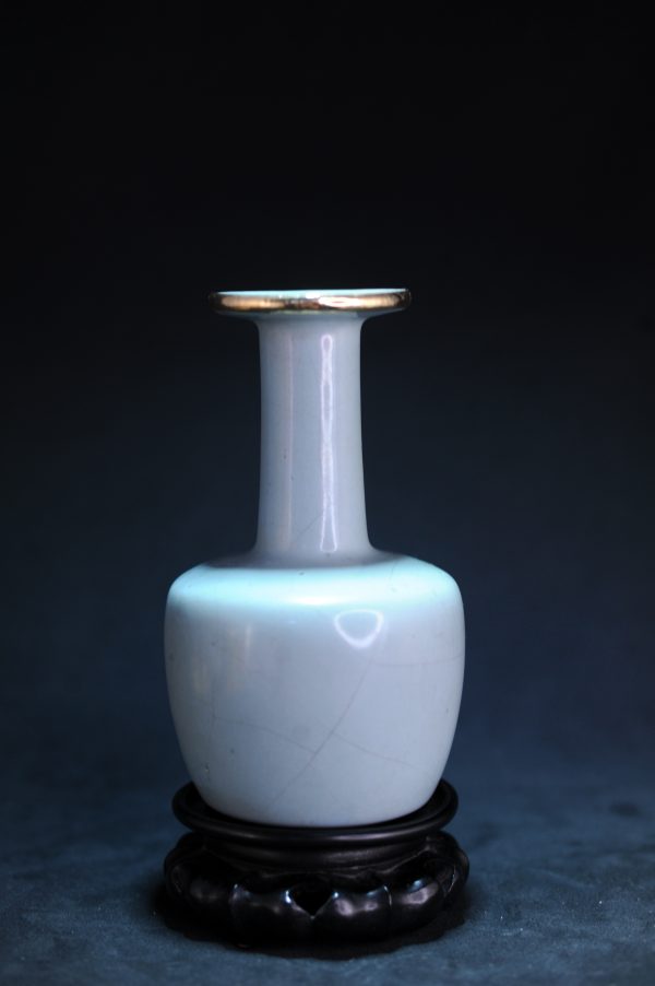 清朝官窯青釉長頸瓶大清乾隆年製唐物中国美術貴重品-